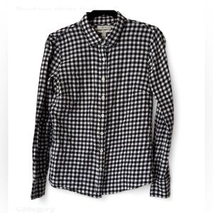 J. Crew Black and White Plaid Casual Shirt. Size 2